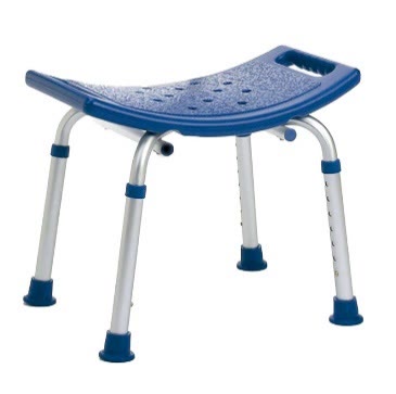 Asiento de ducha antideslizante de aluminio.