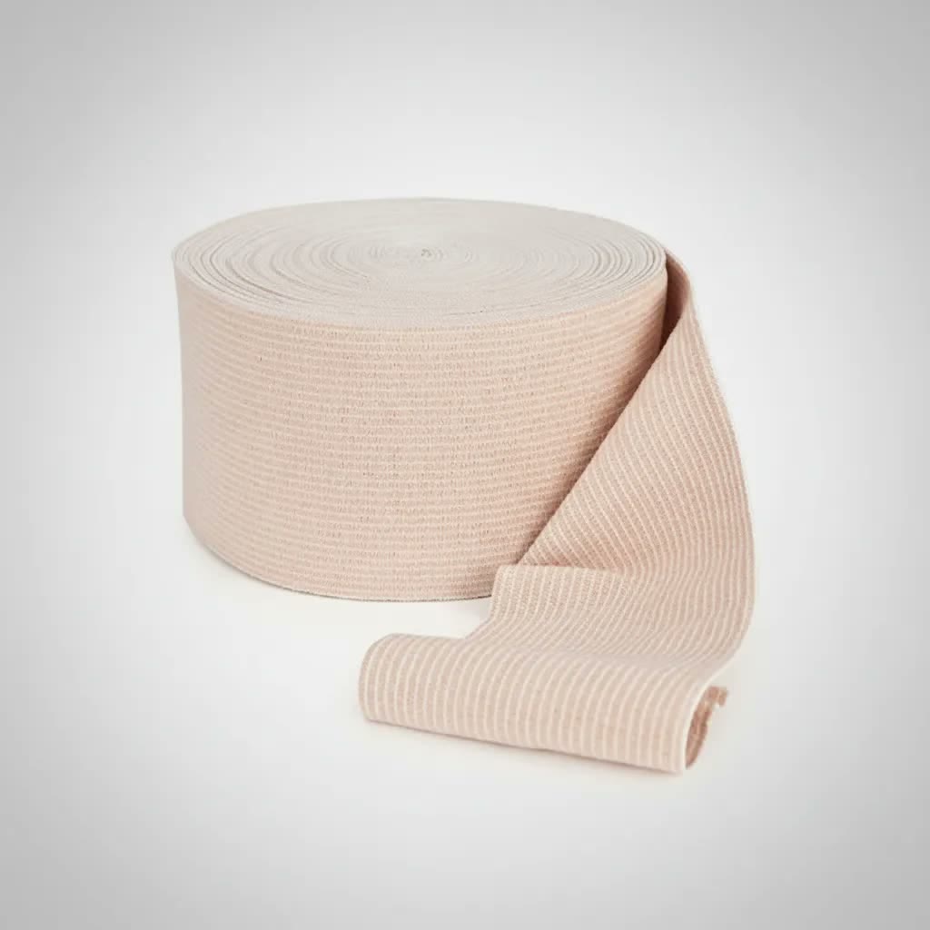 Venda elástica para prótesis bajo rodilla, rollo de 10 cm por 5 metros.